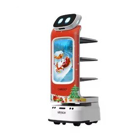 AI Waiter Robot Manufacturer - New Wholesale Restaurant Intelligent Smart Food Delivery for Hotels Rubber Metal