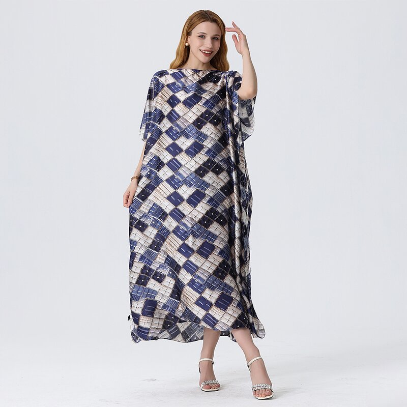 Beach Cover up Manufacturer - 2025 Women Swimsuit Sleeve Kaftan Tunic Dress Robe De Plage Print Pareo High Collar