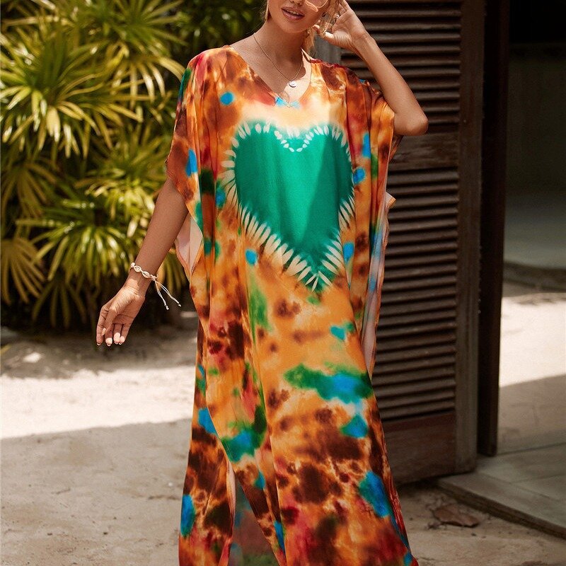 Kaftan Summer Dress Manufacturer - 2025 New Arrive Butterfly Maxi Long Casual Floor-Length Kimono Beach Cover up