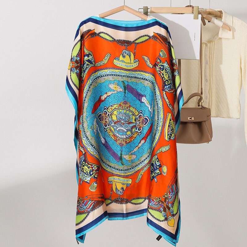 Pashmina Scarf Manufacturer - Summer Soft Long Silk for Women Colorful Beach Wrap Wholesale