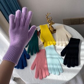 Touchscreen Gloves Manufacturer - Autumn Winter Knit Warm for Men Women Bike Exposed Two Finger