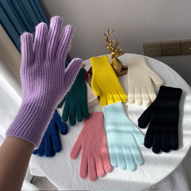 Touchscreen Gloves Manufacturer - Autumn Winter Knit Warm for Men Women Bike Exposed Two Finger