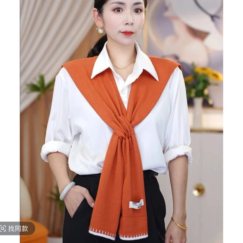 Neck Guard Scarf Manufacturer - Korean Summer Air Conditioning Collar Female Knit Thin Autumn Knotted Cape for Women