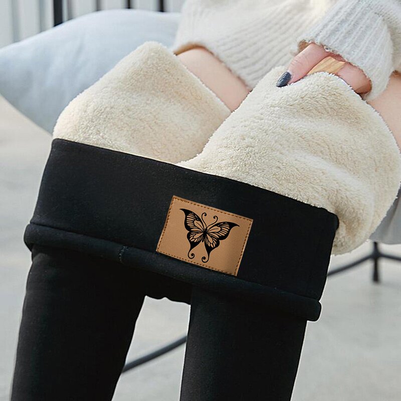 Warm Women Pants Manufacturer - Winter Skinny Thick Velvet Wool Fleece Lambskin Cashmere Skiing Leggings