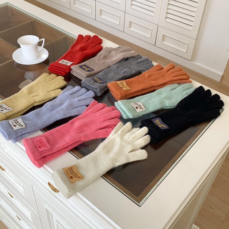 Cashmere Knitted Gloves Manufacturer - Japan Korea Style New Brushed Jacquard Touch Screen Keep Warm Winter