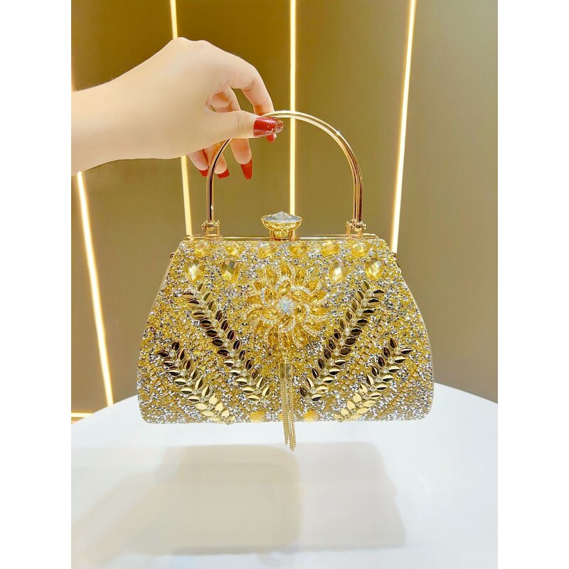 Evening Clutch Bag Manufacturer - New Style Luxury Diamond Full Diamond Fashion Dress Diner Party Women's Shoulder