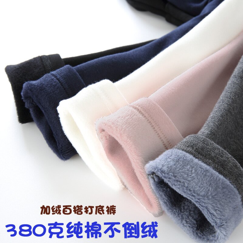 Children Cashmere Pants Manufacturer - Thermal Thick Fluffy Plush Leggings Vertical Stripes Fleece Warm Winter