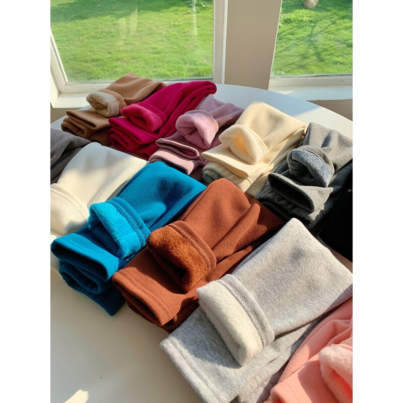 Baby Girls Leggings Manufacturer - Winter Casual Solid Candy Color Keep Warm Fleeced Comfortable for Little Girls Kids