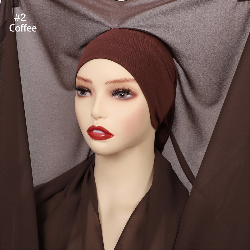 Muslim Hijab Scarf Manufacturer - Fashion Sporty 2-in-1 Hat with Chiffon Shawl Bandana Sun Headscarf Underscarf