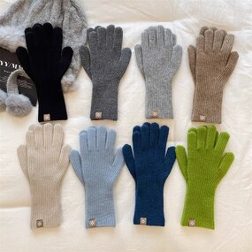 Touch Screen Gloves Manufacturer - New Designs Wool Touchable Finger Splitting for Women's Knitted Warm Solid Color
