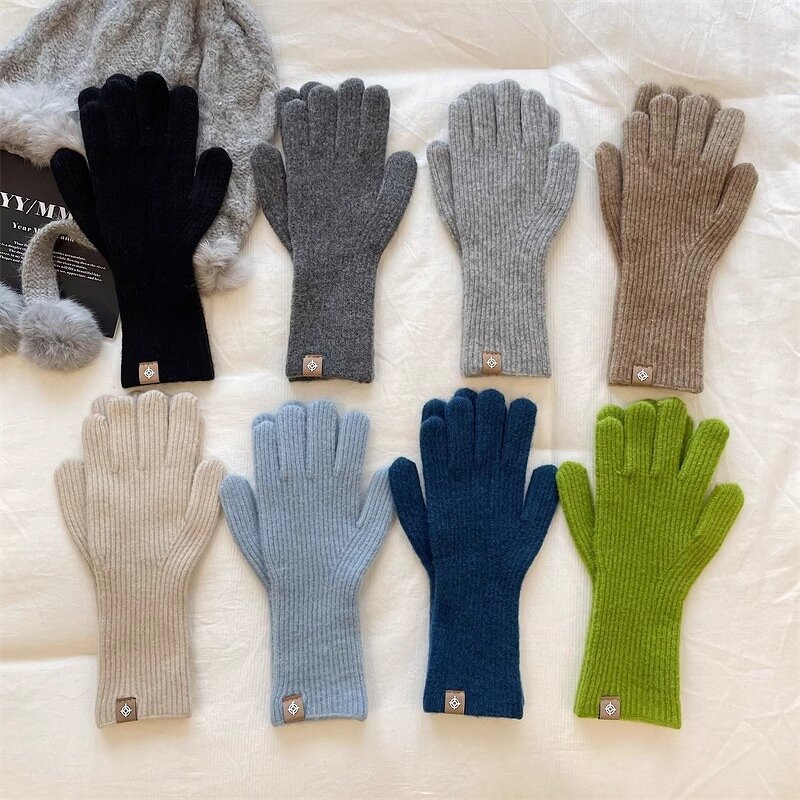 Touch Screen Gloves Manufacturer - New Designs Wool Touchable Finger Splitting for Women's Knitted Warm Solid Color