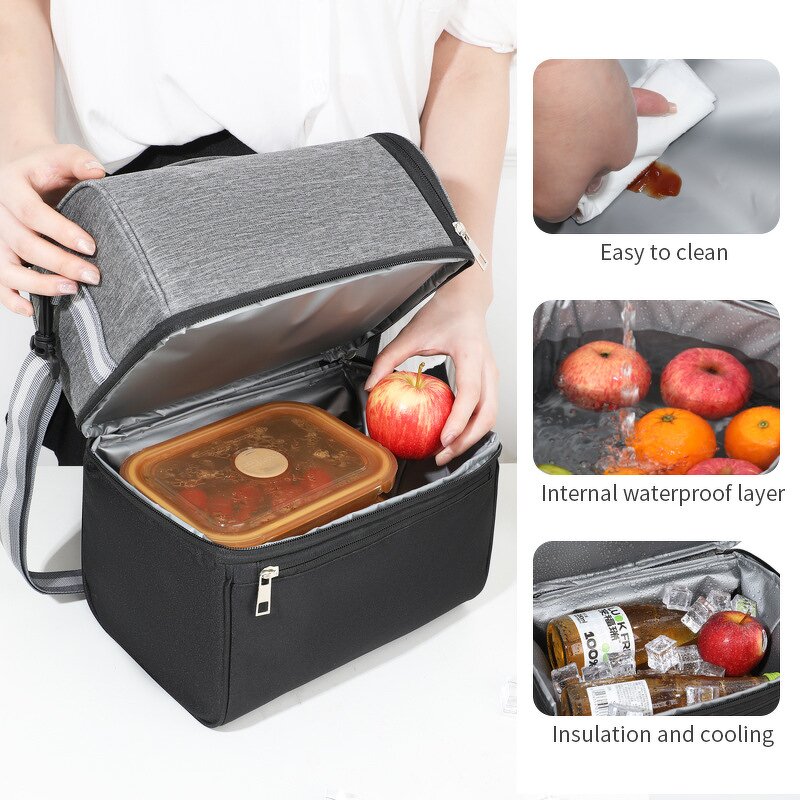 Insulated Lunch Bag Manufacturer - Adult Large Cooler Tote for Men Women Double Deck
