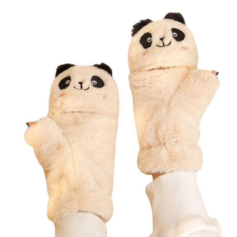 Cat Paw Fingerless Gloves Manufacturer - Cute Fluffy Claw Warm Soft Plush Half Finger for Women Winter Christmas