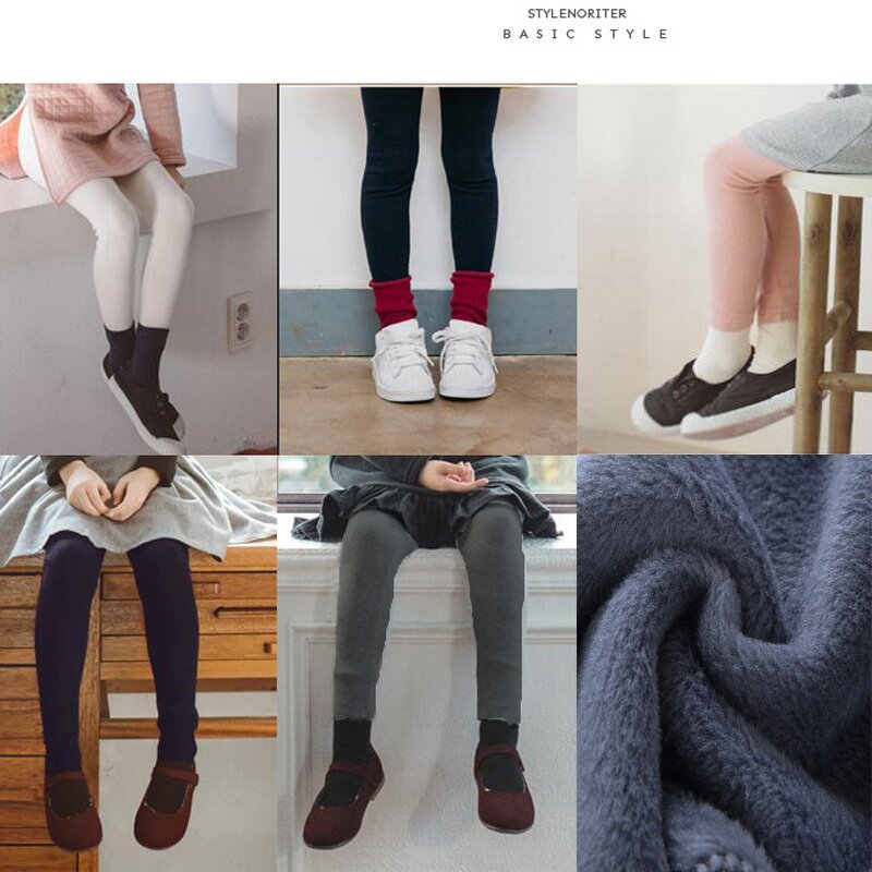 Children Cashmere Pants Manufacturer - Thermal Thick Fluffy Plush Leggings Vertical Stripes Fleece Warm Winter