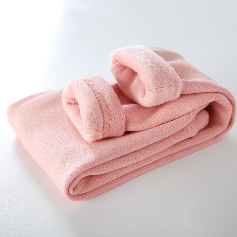 Children Cashmere Pants Manufacturer - Thermal Thick Fluffy Plush Leggings Vertical Stripes Fleece Warm Winter