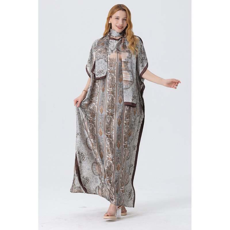 Silk Africa Robe Manufacturer - 2025 Wholesale Luxury Designer Polyester Printed Headscarf Ethnic Style Loose