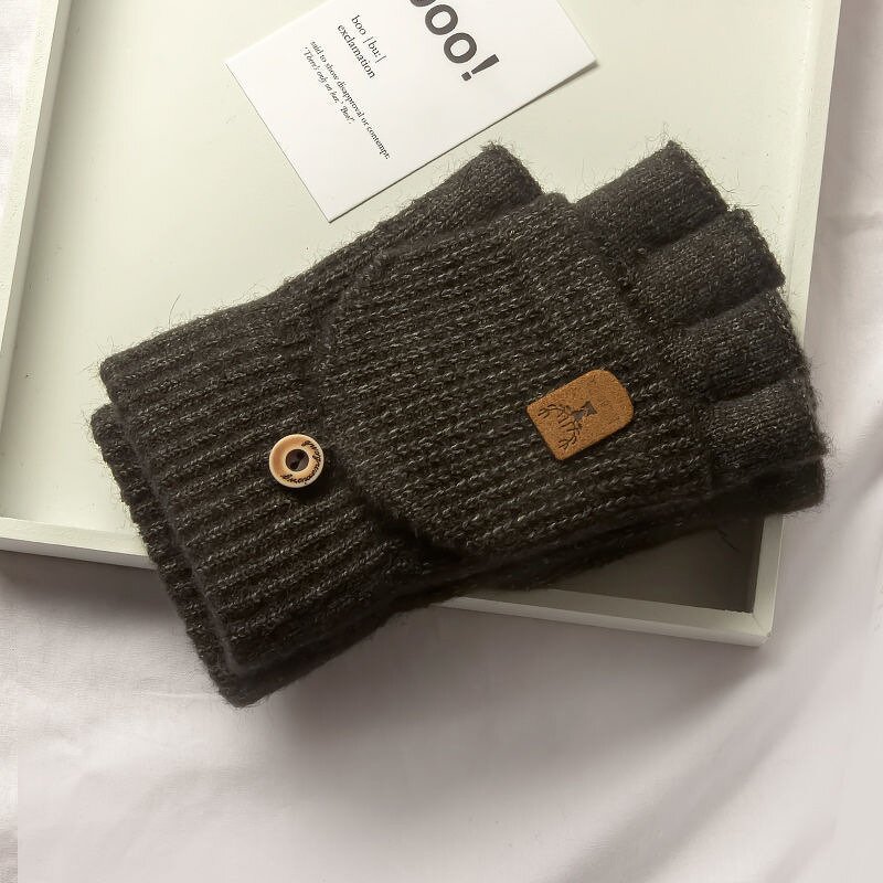Fingerless Gloves Manufacturer - Knitted Winter Thicken Warm Touch Screen for Men Women Half Finger Student