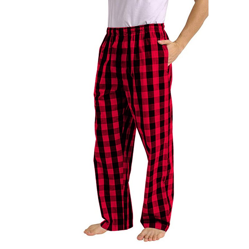 Pajama Pants Manufacturer - Wholesale High Quality Men's Drawstring Plaid Flannel Lounge with Pockets