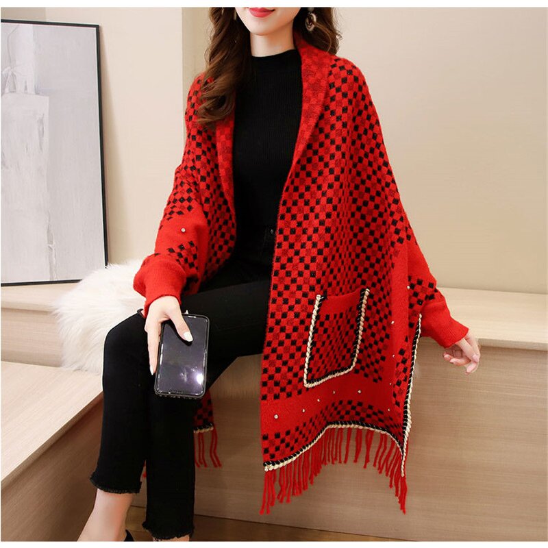 Cashmere Poncho Manufacturer - Classic Winter Warm Travel Shawls Oversize Floral Pattern Cloak Ladies Double Side