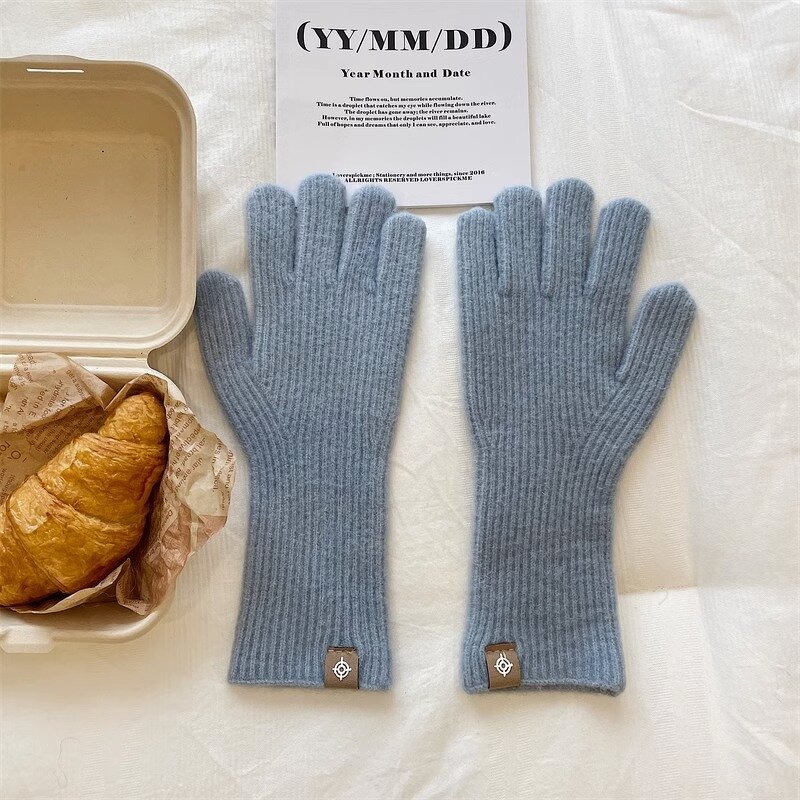Touch Screen Gloves Manufacturer - New Designs Wool Touchable Finger Splitting for Women's Knitted Warm Solid Color