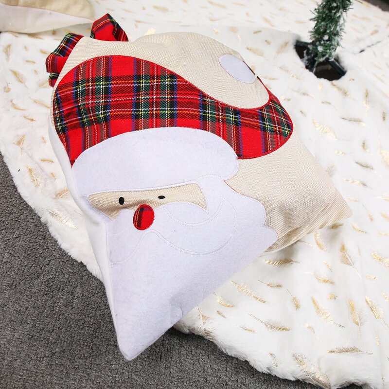 Santa Sack Manufacturer - Hot Selling Classic Sublimation Linen with Reindeer Large Drawstring for Kids Gift