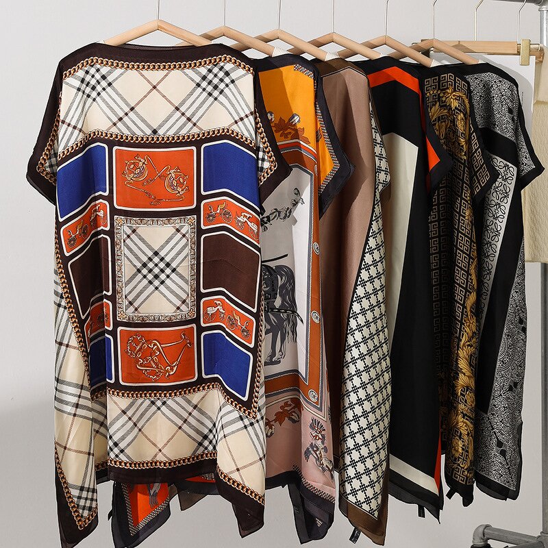 Pashmina Scarf Manufacturer - Summer Soft Long Silk for Women Colorful Beach Wrap Wholesale