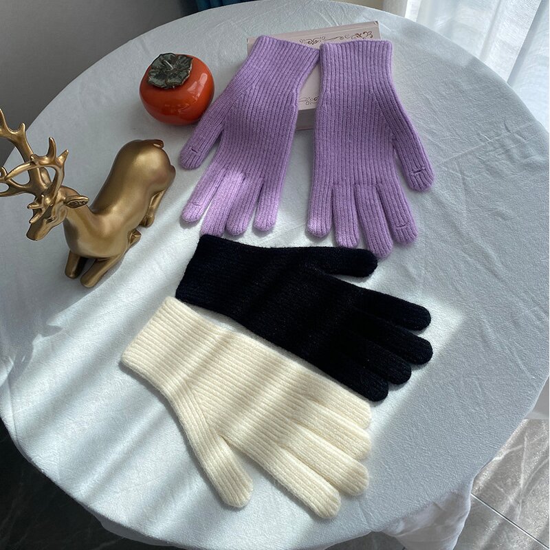 Touchscreen Gloves Manufacturer - Autumn Winter Knit Warm for Men Women Bike Exposed Two Finger