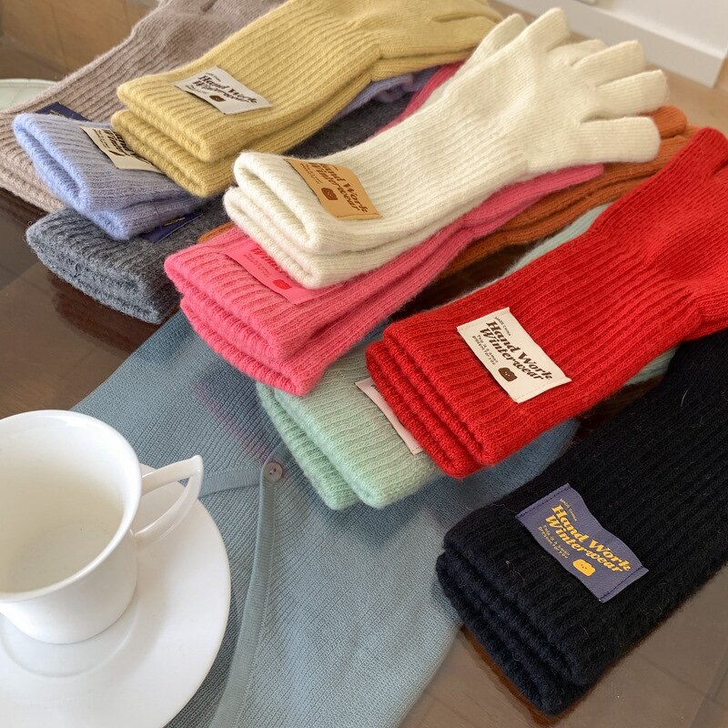Cashmere Knitted Gloves Manufacturer - Japan Korea Style New Brushed Jacquard Touch Screen Keep Warm Winter