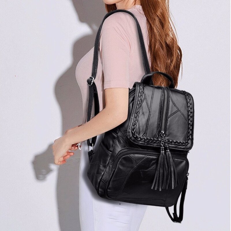 Women's Backpack Manufacturer - 2025 New PU Tassel Fashion Versatile for Travel Casual