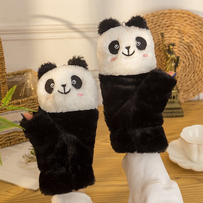 Cat Paw Fingerless Gloves Manufacturer - Cute Fluffy Claw Warm Soft Plush Half Finger for Women Winter Christmas