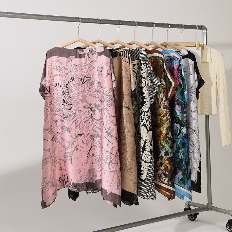 Pashmina Scarf Manufacturer - Summer Soft Long Silk for Women Colorful Beach Wrap Wholesale