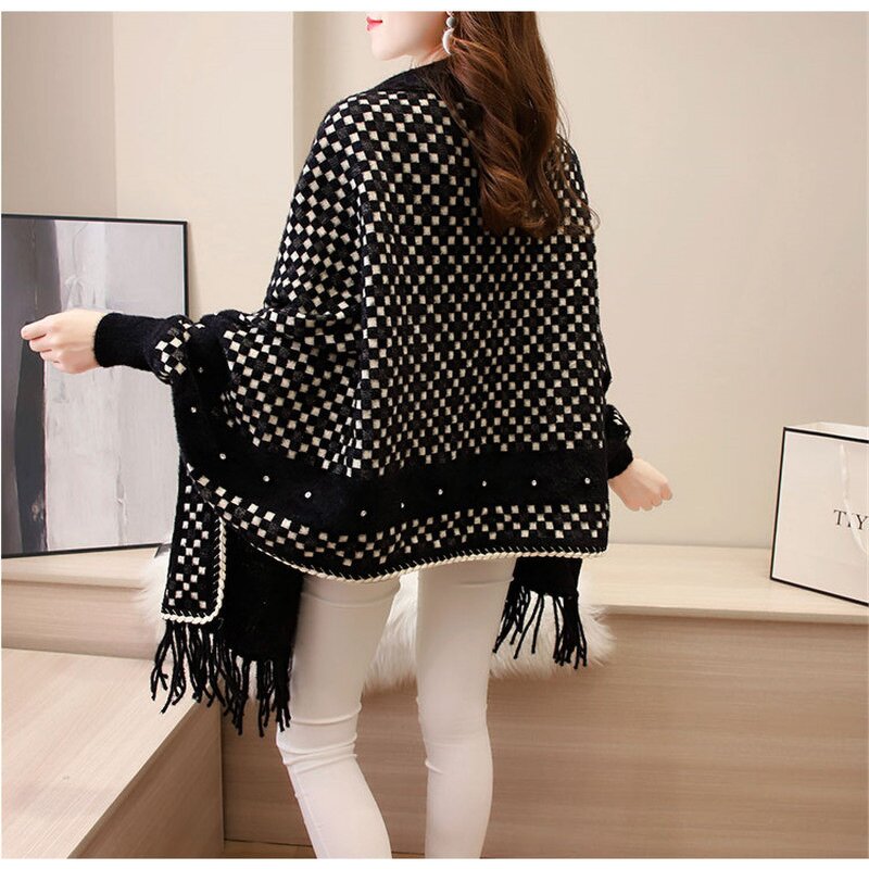 Cashmere Poncho Manufacturer - Classic Winter Warm Travel Shawls Oversize Floral Pattern Cloak Ladies Double Side