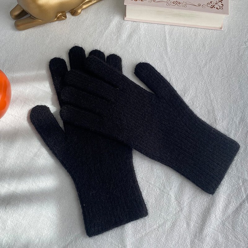 Touchscreen Gloves Manufacturer - Autumn Winter Knit Warm for Men Women Bike Exposed Two Finger