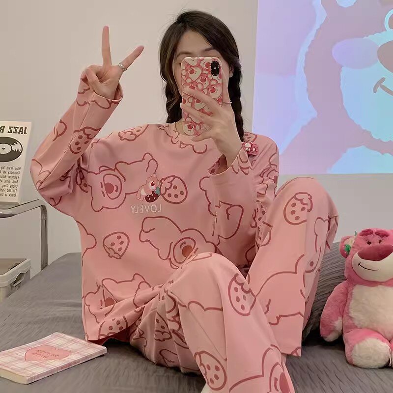 Women's Pajamas Set Manufacturer - New Homewear Suit Spring Autumn Models Long-Sleeved Autumn Winter Large Size