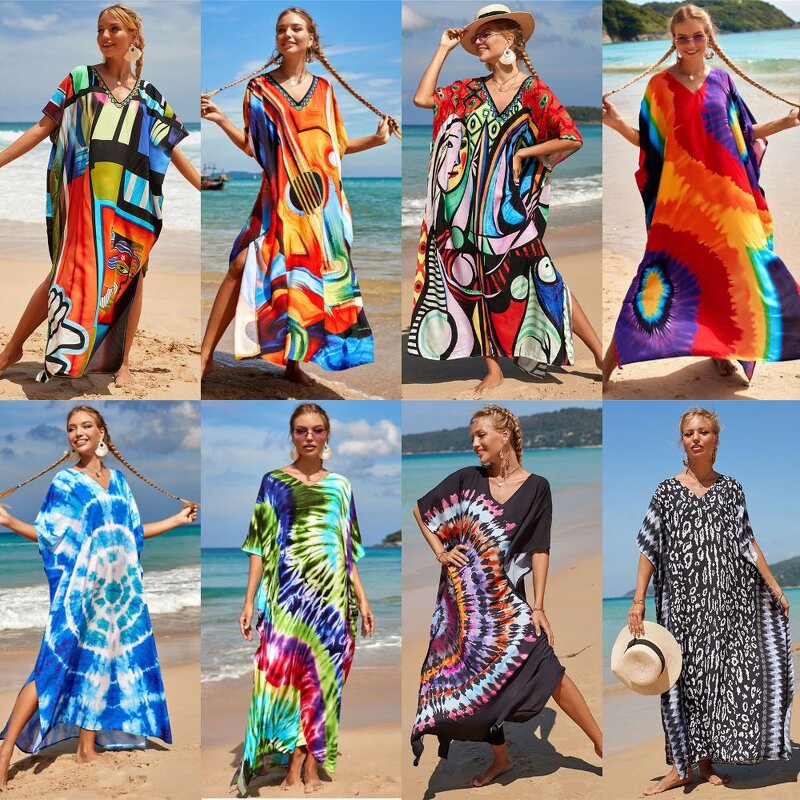 Kaftan Summer Dress Manufacturer - 2025 New Arrive Butterfly Maxi Long Casual Floor-Length Kimono Beach Cover up