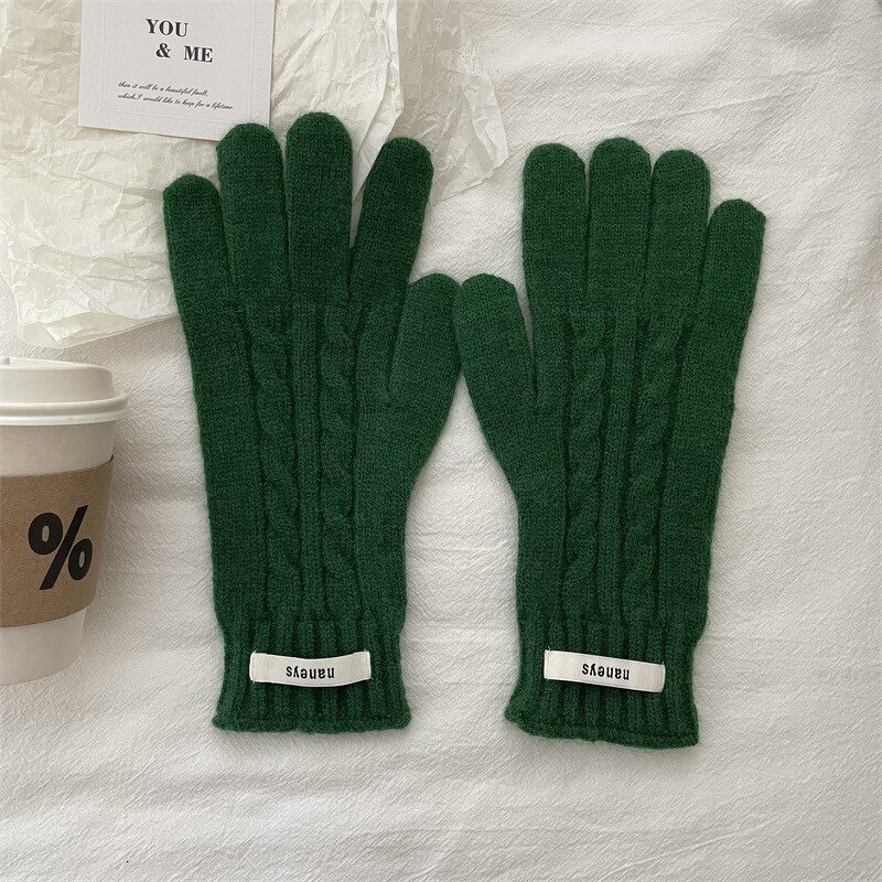 Winter Gloves Manufacturer - Korean Style Knitted Plus Velvet Thickened Student Cycling Windproof Cold-proof Touch Screen