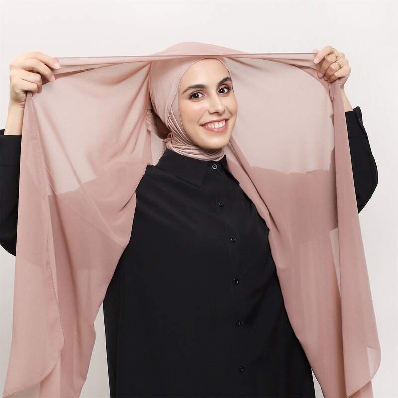 Muslim Hijab Scarf Manufacturer - Fashion Sporty 2-in-1 Hat with Chiffon Shawl Bandana Sun Headscarf Underscarf