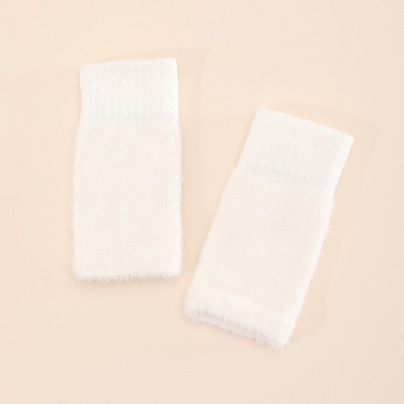 Plush Gloves Manufacturer - 1 Pair Women Winter Keep Warm Elasticity Soft Half Fingers Imitation Mink Fur Knitted