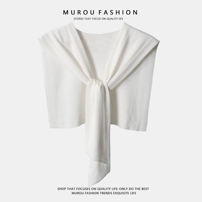 Knitted Shawl Manufacturer - Korean Neck Guard Solid Color Woman's Warm Winter Wool Blouse Fake Collar Cape
