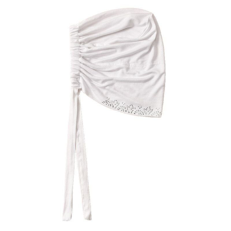 Adjustable Headwrap Manufacturer - Women's Turban with Rhinestone Bonnets Muslim Hijab Strap Elastic Underscarf