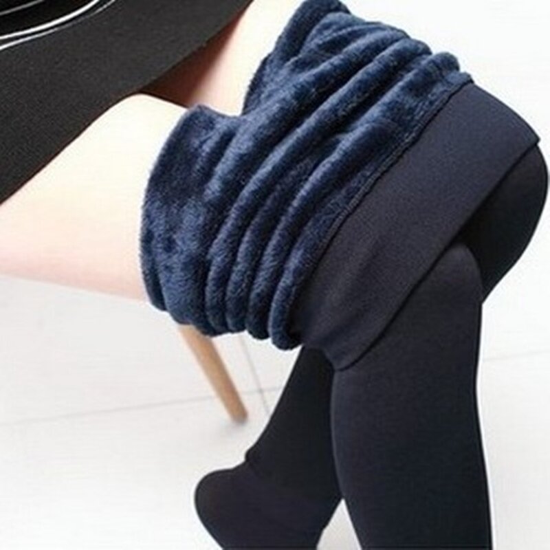 Thermal Fleece Leggings Manufacturer - Women's Pantyhose Tights Winter Warm Ladies Solid Breathable Knitted Yoga