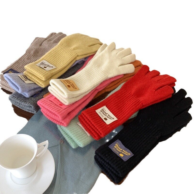 Cashmere Knitted Gloves Manufacturer - Japan Korea Style New Brushed Jacquard Touch Screen Keep Warm Winter