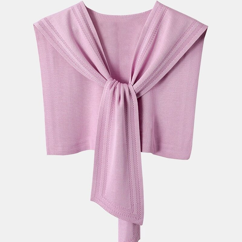 Knitted Shawl Manufacturer - Korean Neck Guard Solid Color Woman's Warm Winter Wool Blouse Fake Collar Cape