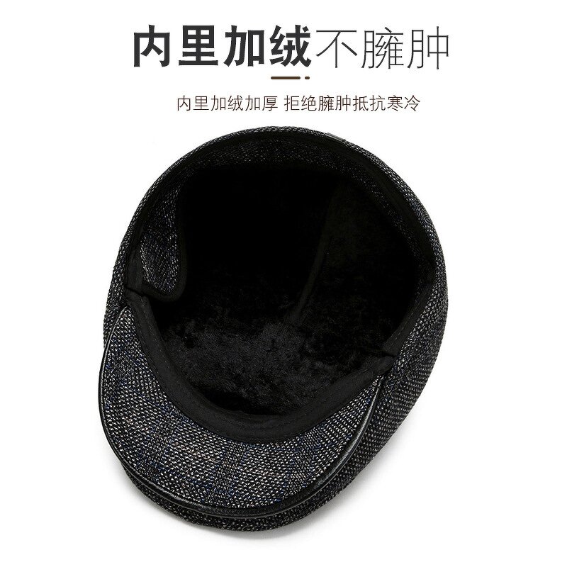 Ivy Cap Manufacturer - for Men Retractable Invisible Earflap Warm Outdoor Ear Cover Beret Flat Newsboy