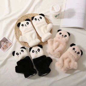 Cat Paw Fingerless Gloves Manufacturer - Cute Fluffy Claw Warm Soft Plush Half Finger for Women Winter Christmas