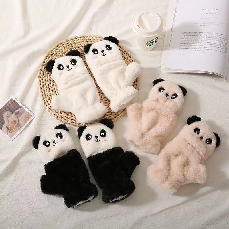 Cat Paw Fingerless Gloves Manufacturer - Cute Fluffy Claw Warm Soft Plush Half Finger for Women Winter Christmas