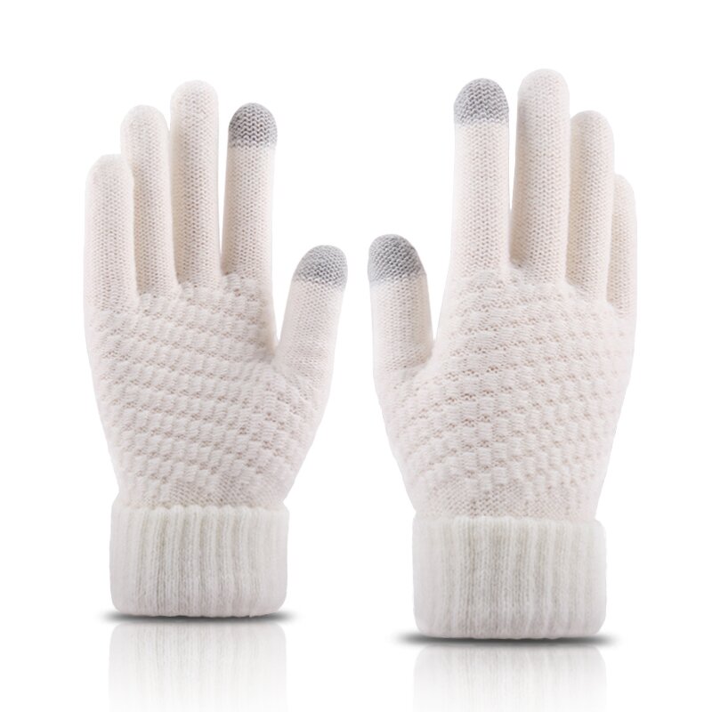 Cashmere Knitted Gloves Manufacturer - Women Autumn Winter Warm Thick Touch Screen Skiing