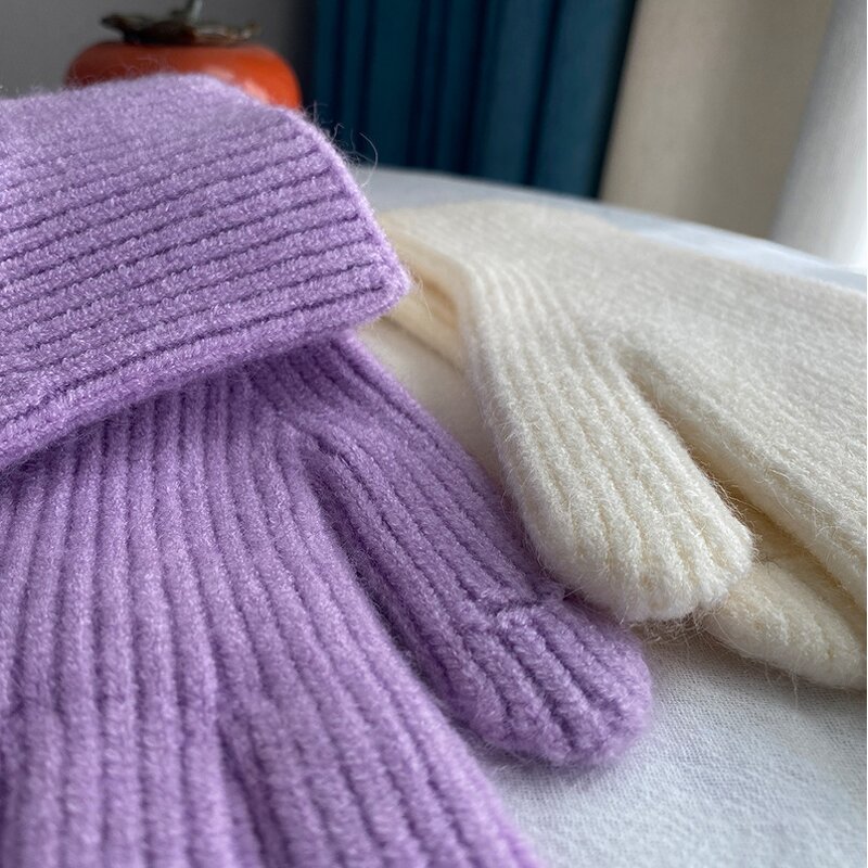 Touchscreen Gloves Manufacturer - Autumn Winter Knit Warm for Men Women Bike Exposed Two Finger