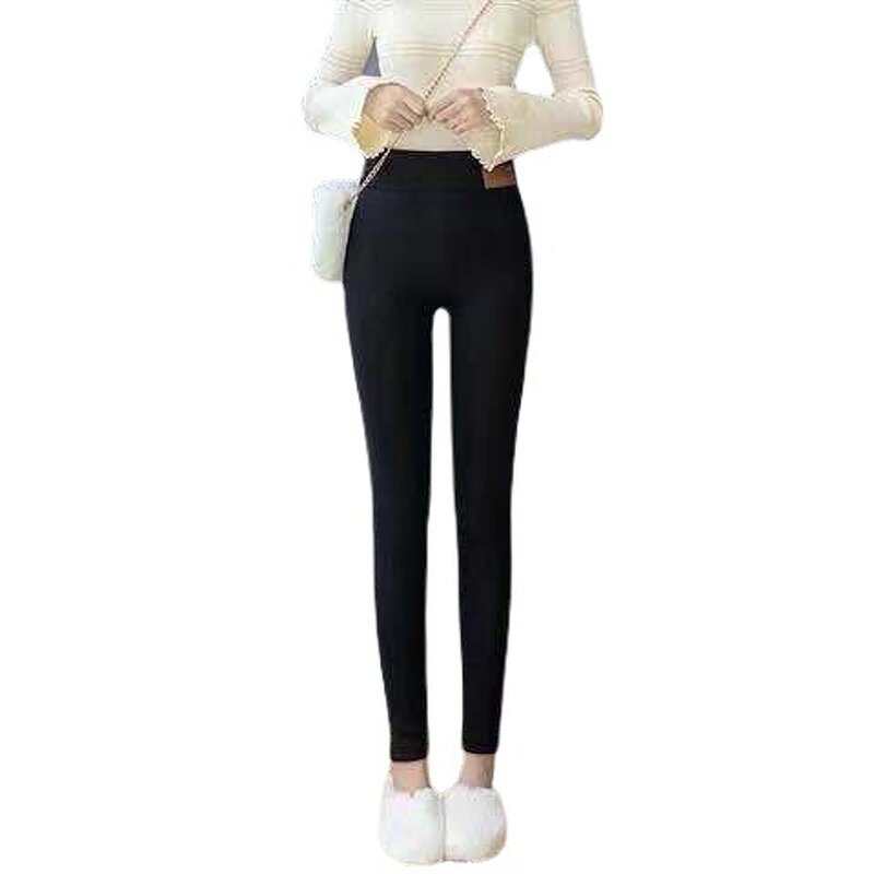Warm Women Pants Manufacturer - Winter Skinny Thick Velvet Wool Fleece Lambskin Cashmere Skiing Leggings