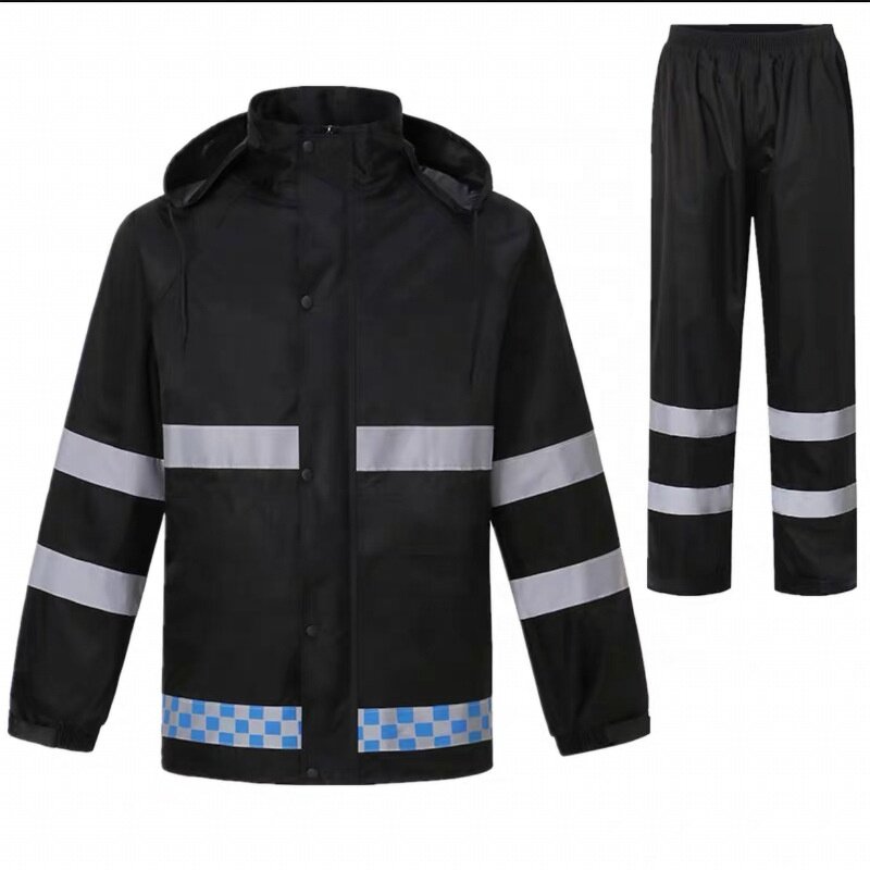 Raincoat Set Manufacturer - Unisex Reflective Waterproof Polyester Set with Safety Features